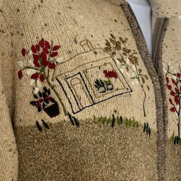 TanJay Beige Cardigan with Embroidered Design - Picture 4 of 9